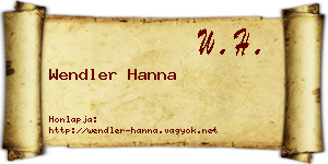 Wendler Hanna névjegykártya